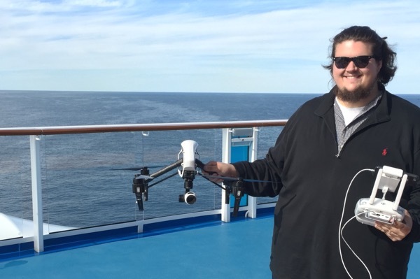 Personal drone video technician on Anthem of the Seas