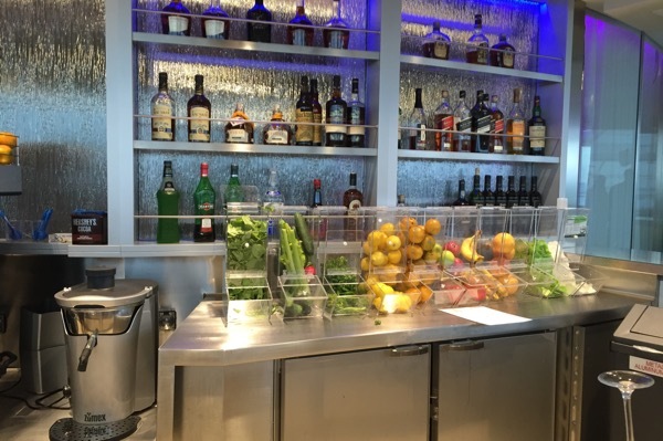 Devinly Decadence in the Solarium has a fresh-pressed juice bar (and regular bar) and offers dishes that top out at 500 calories for breakfast, lunch, and dinner, including pulled pork and guilt-free burgers.
