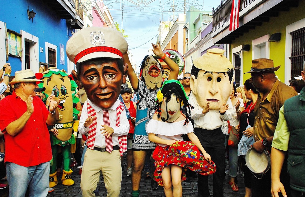 A parade for the Fiesta de la Calle San Sebastian in San Juan, Puerto Rico