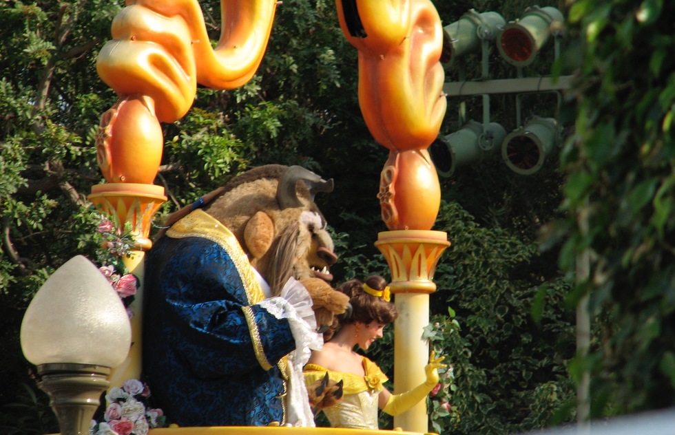 Belle and the Beast in Disneyland, Anaheim, California.