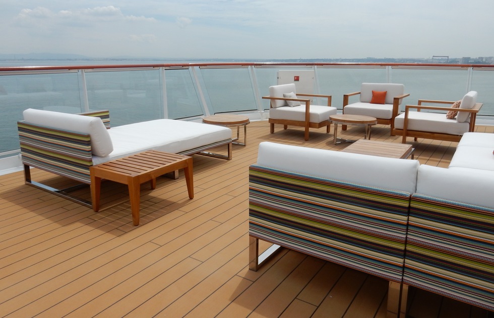 Lounge chairs on Viking Sea