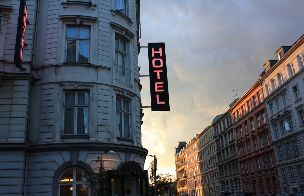 A hotel sign in Denmark