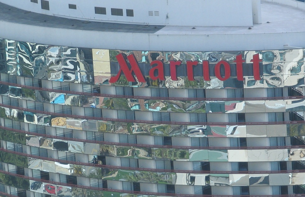 Exterior of a Marriott-branded hotel