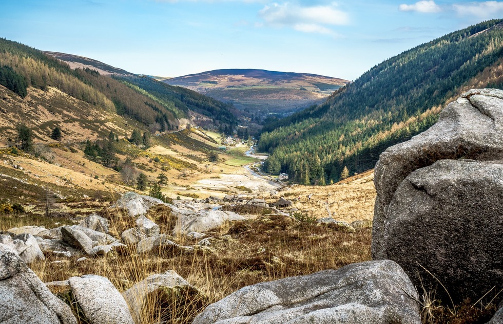 View of the Glendalough Valley in Ireland's Wicklow Mountains National Park