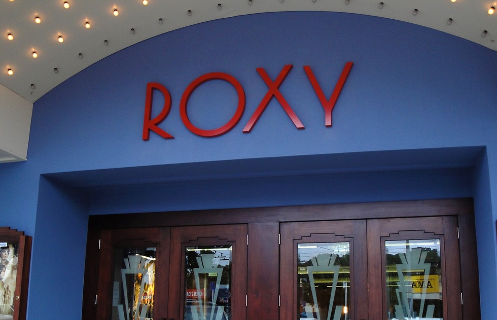 Facade of the Roxy, an art-deco movie theater in Wellington, New Zealand