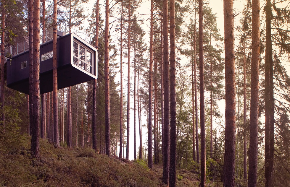 The Cabin treehouse at Treehotel in Sweden