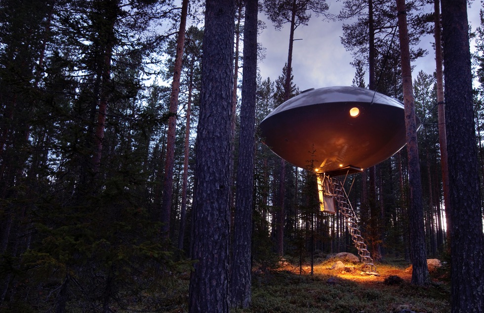 UFO treehouse at the Treehotel in Sweden