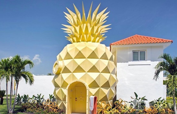 The SpongeBob SquarePants suite, shaped like a giant pineapple, at the Nickelodeon resort in Punta Cana, Dominican Republic
