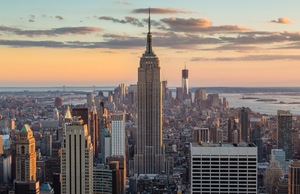 A view of the Empire State Building and the New York City skyline
