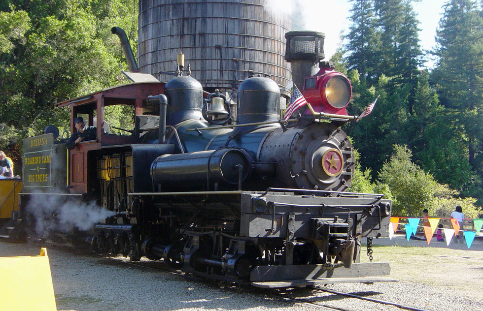 The Dixiana locomotive on the Roaring Camp Railroads