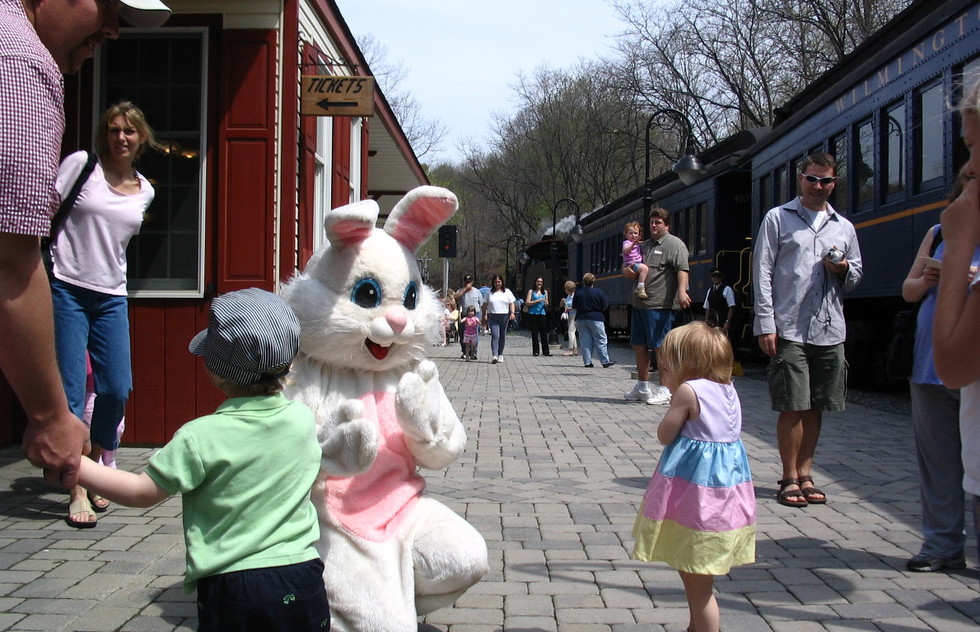 The Easter Bunny makes an appearance at the Wilmington and Western