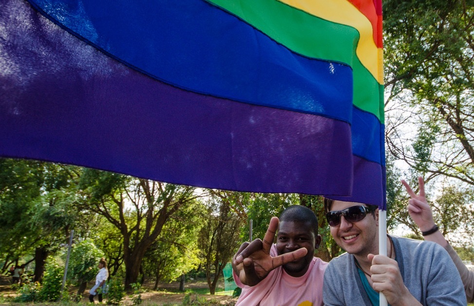 Attendees at an LGBT Pride Parade in Johannesburg, South Africa