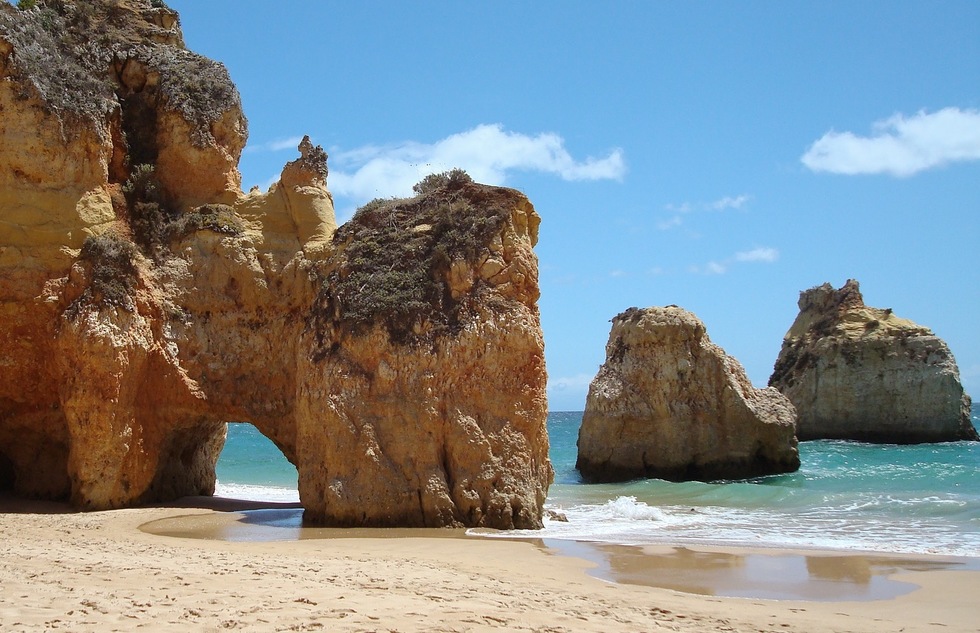 A beach on the Algarve in southern Portugal