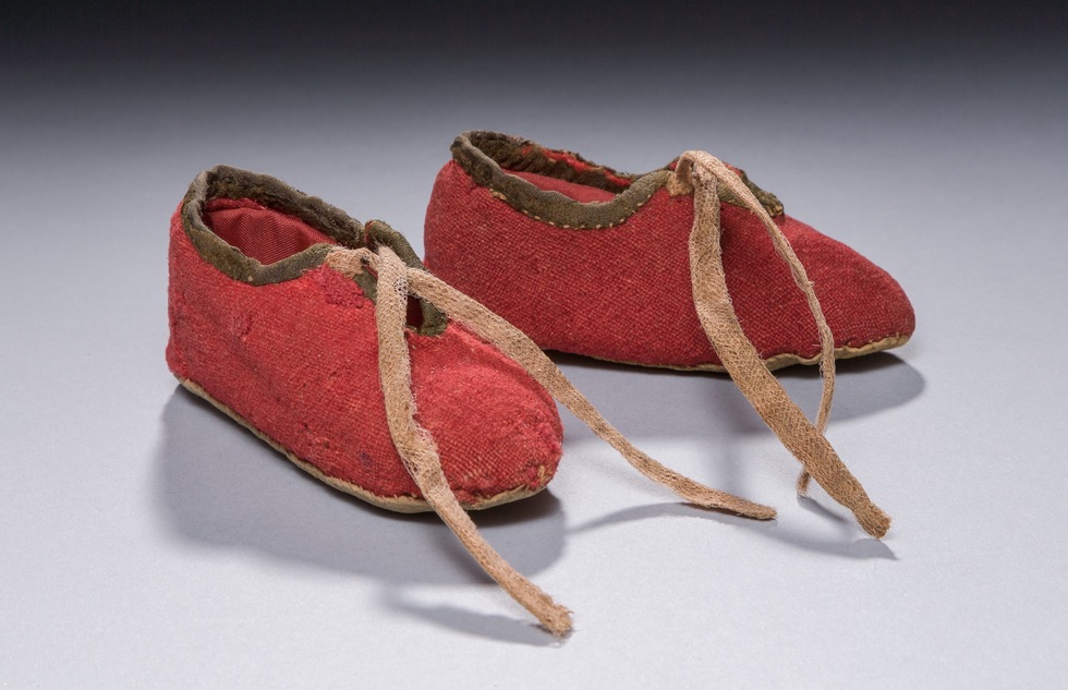 Baby booties displayed at the Museum of the American Revolution
