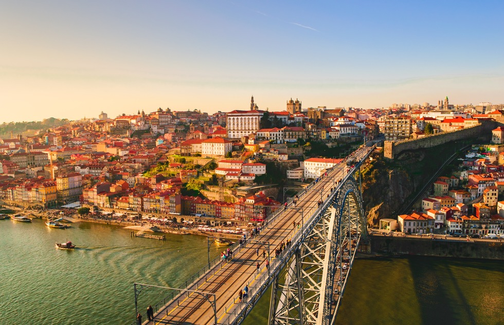 An aerial view of the city of Porto