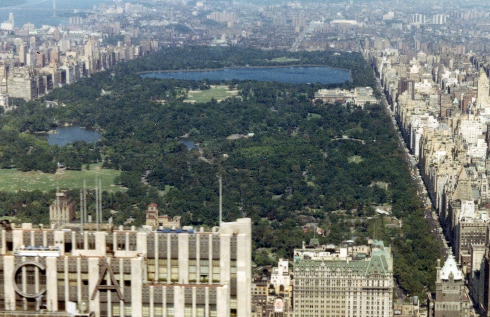 1967 aerial view of Central Park in New York City