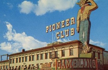 1950s postcard showing the Pioneer Club in Las Vegas