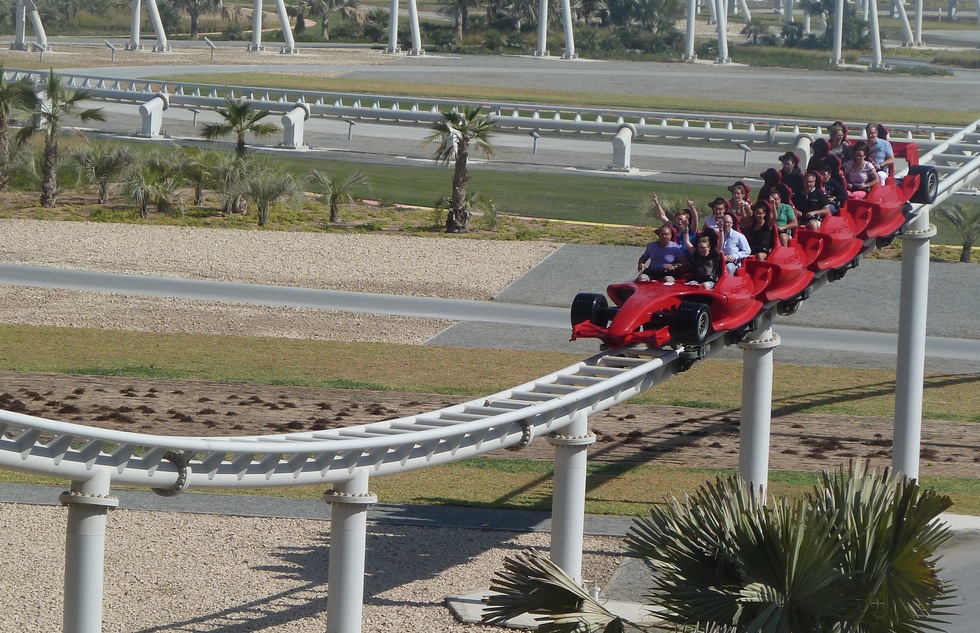 Formula Rossa roller coaster at Ferrari World in Abu Dhabi, United Arab Emirates
