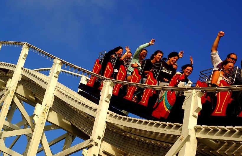 Scenic Railway roller coaster at Luna Park in Melbourne, Australia