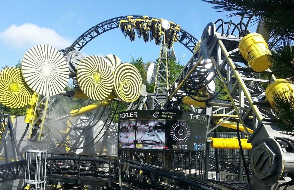 The Smiler roller coaster at Alton Towers in Staffordshire, United Kingdom
