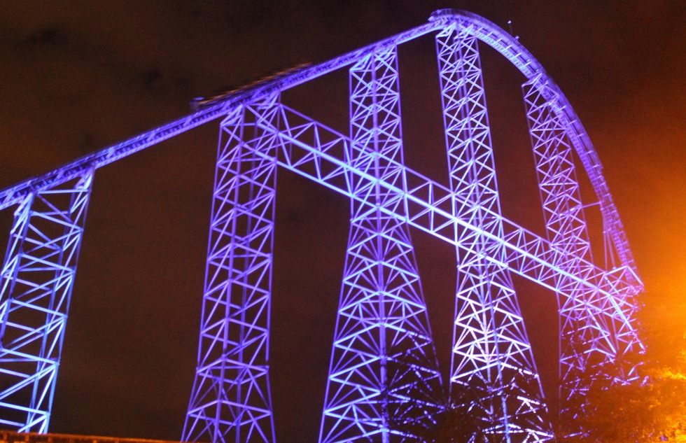 Millennium Force roller coaster at Cedar Point in Sandusky, Ohio