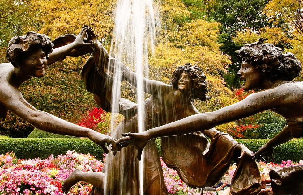 Untermyer Fountain in Central Park's Conservatory Garden in New York City