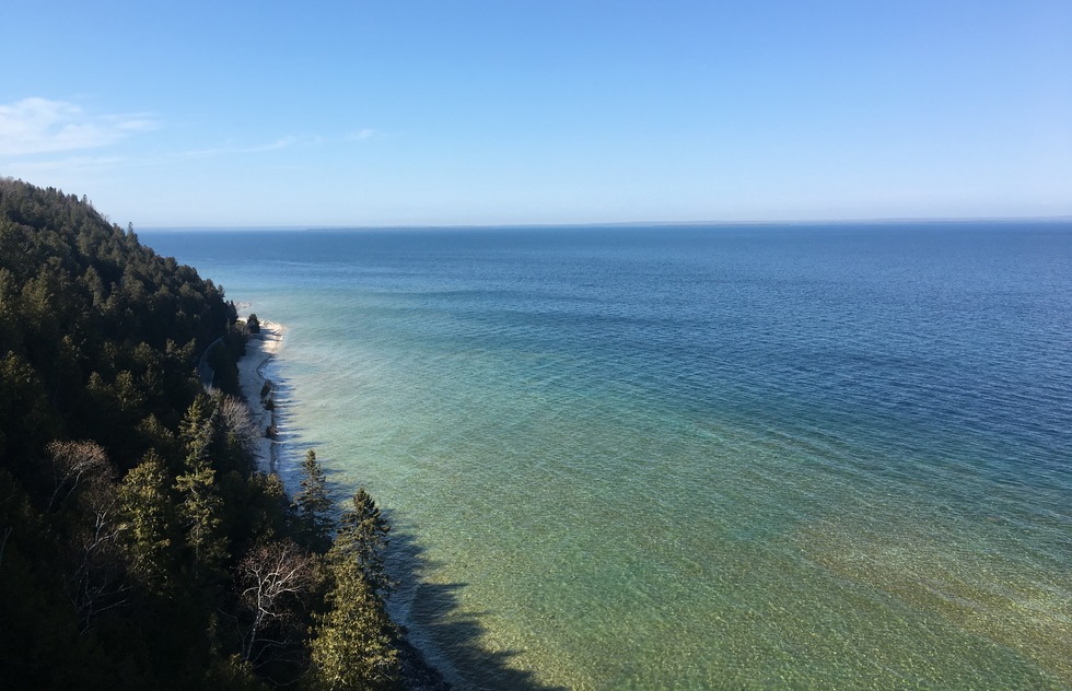 The shoreline of Mackinac Island, Michigan