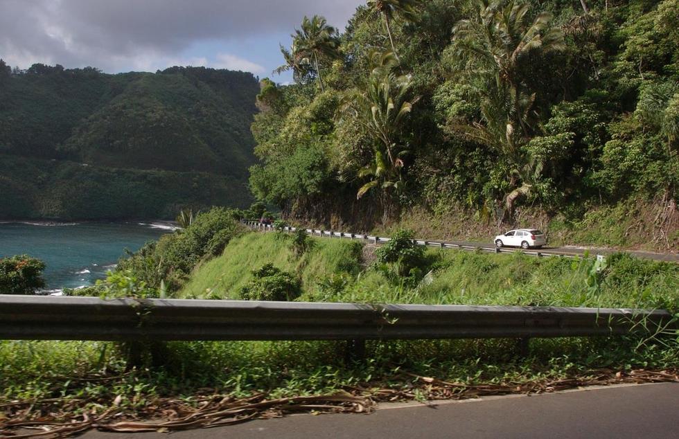 The Hana Highway offers great views of both the ocean and the lush forests.
