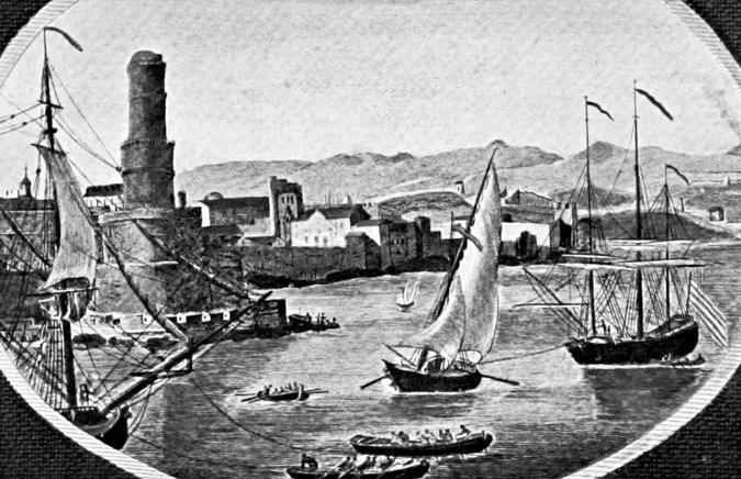 Illustration of Port Royal, Jamaica in its 17th-century heyday