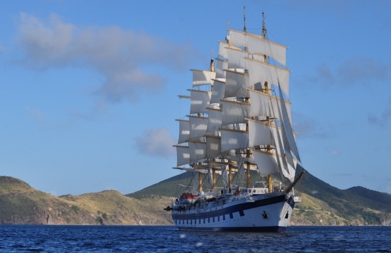 A Star Clippers tall ship in the Caribbean