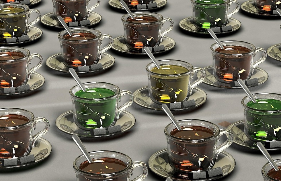 A group of cups of tea