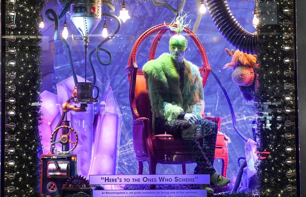 2018 holiday window display at Bloomingdale's in New York City
