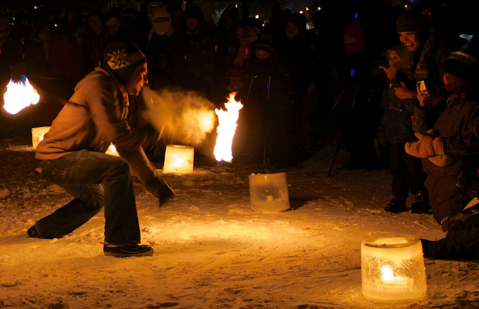 Fire performers at the Luminary Loppet festival in Minneapolis