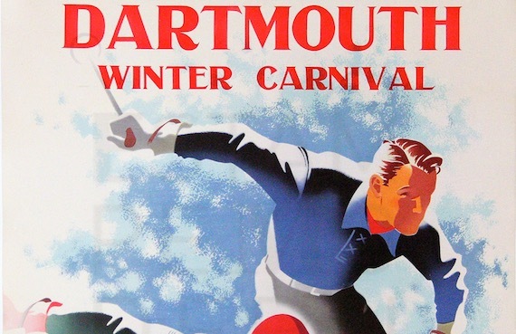 Vintage poster for the Dartmouth Winter Carnival at Dartmouth College in New Hampshire