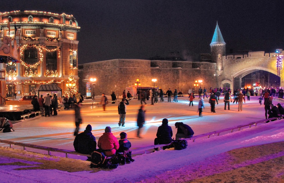 Ice skating in Quebec City