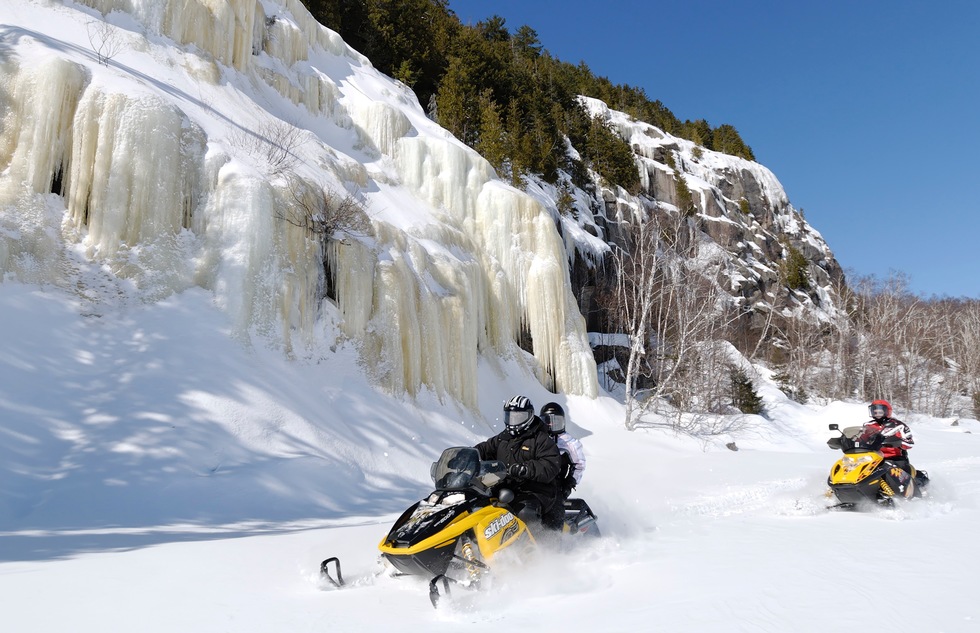 Snowmobiling in the Mauricie region of Quebec