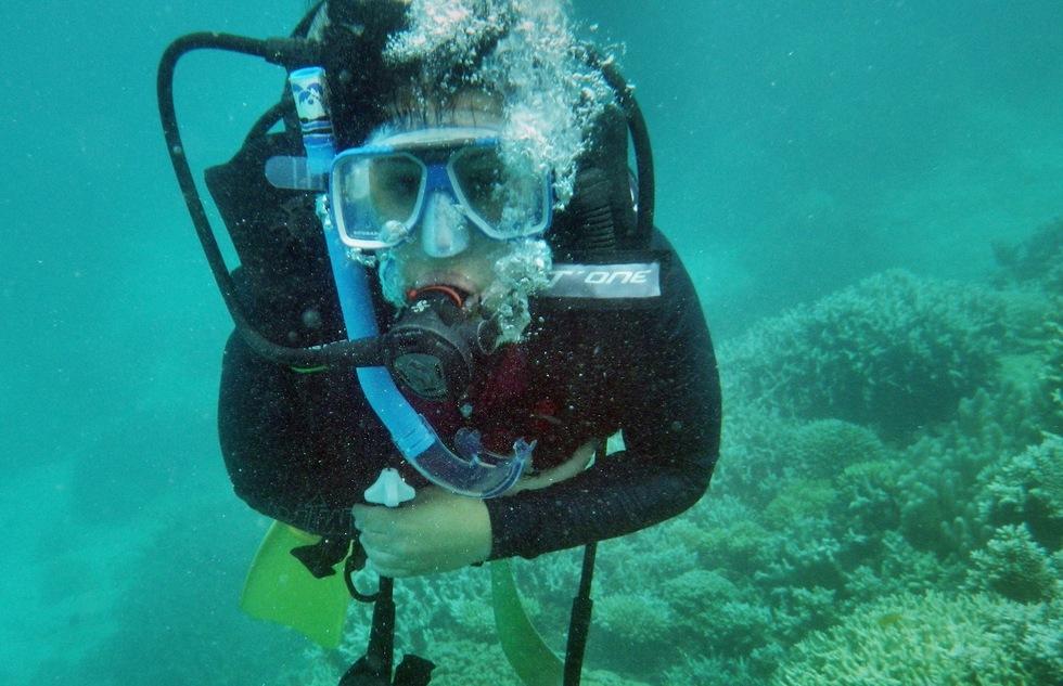 Scuba diving at the Great Barrier Reef in Australia