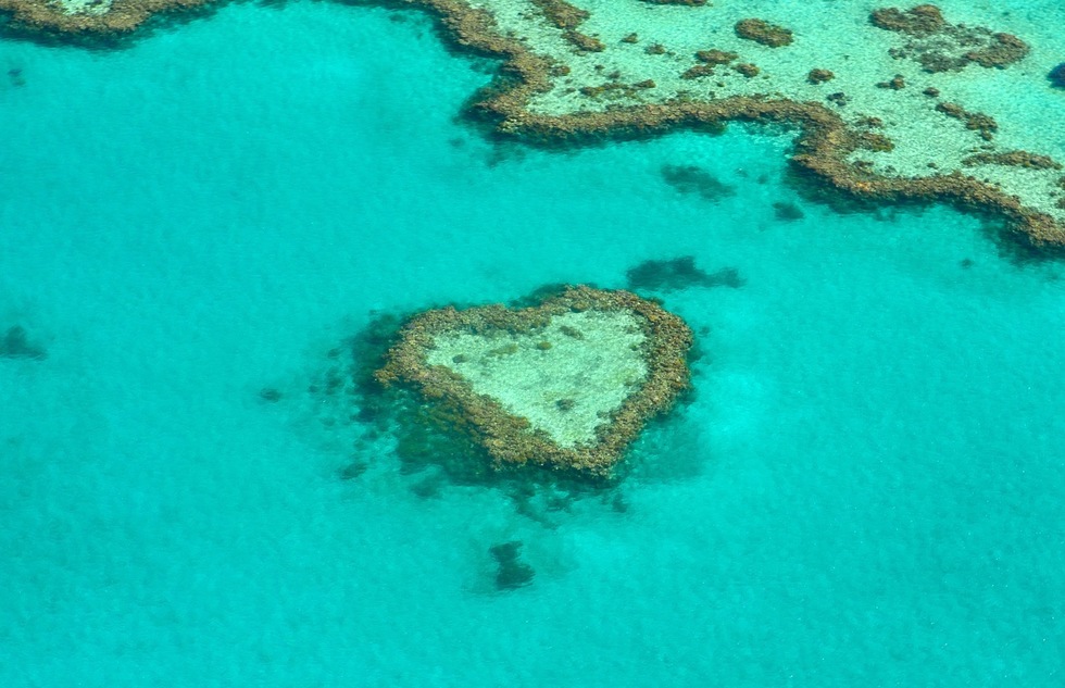 Heart Reef along the Great Barrier Reef in Australia