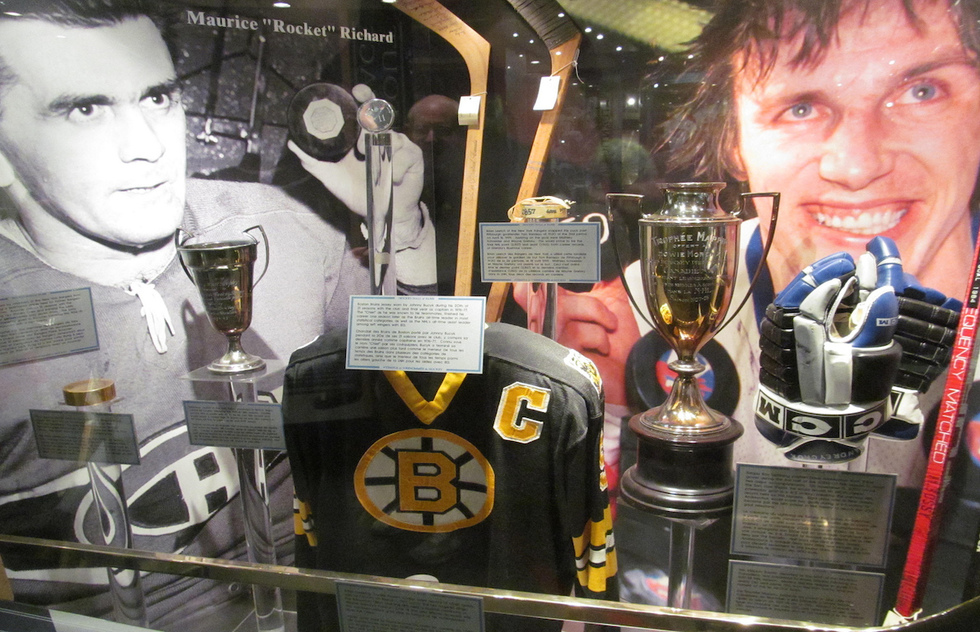 The Great Hall, or trophy room, of the Hockey Hall of Fame, home to the Stanley Cup