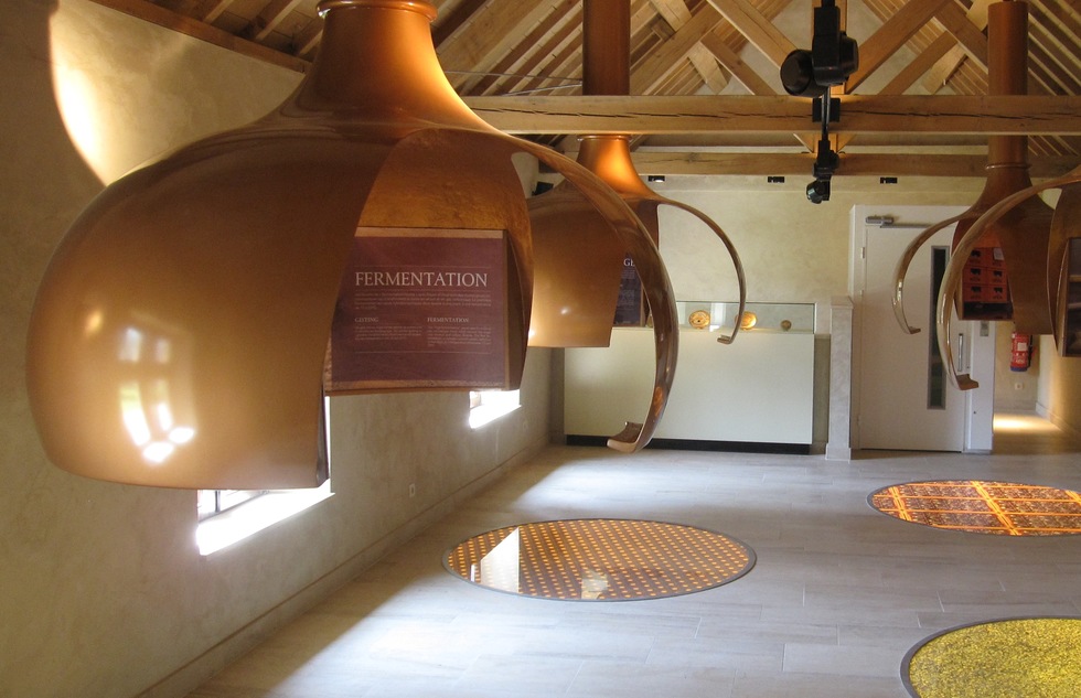 Brewery museum exhibit at Orval Abbey in Belgium