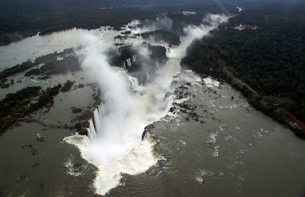 Aerial view of Iguaçu Falls in Brazil