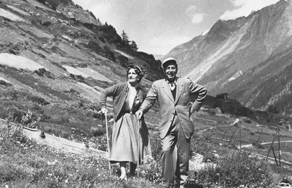 Walt and Lillian Disney at Zermatt, Switzerland, 1953