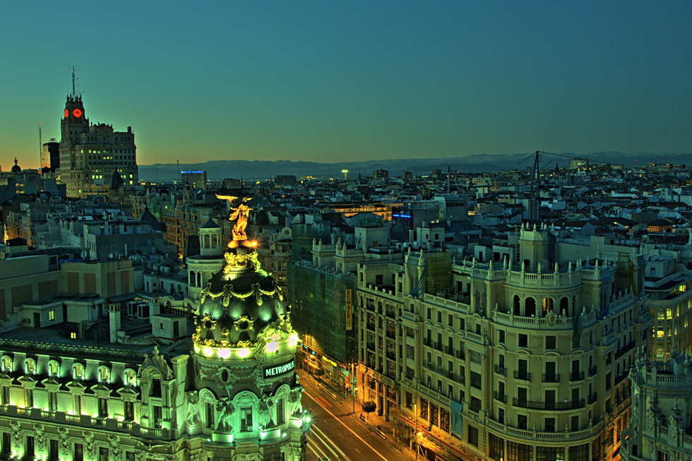 Take the elevator to the bar on top of the Circulo de Bellas Artes for some of the best views in Madrid. 