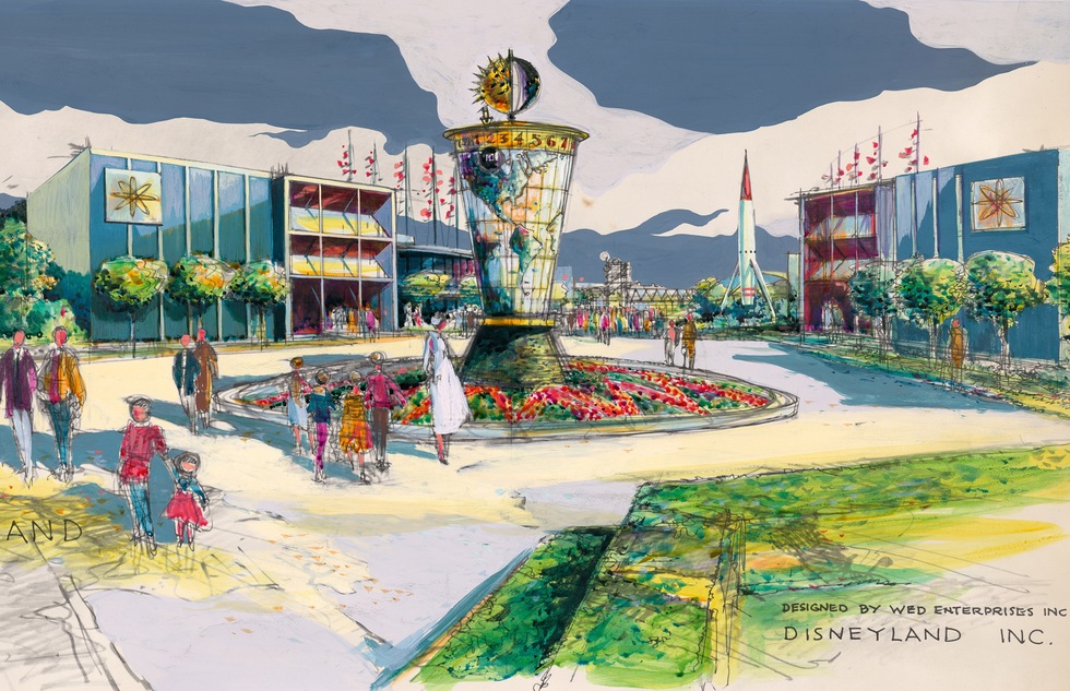 Disneyland: Clock of the World, rendering by Herb Ryman, 1954