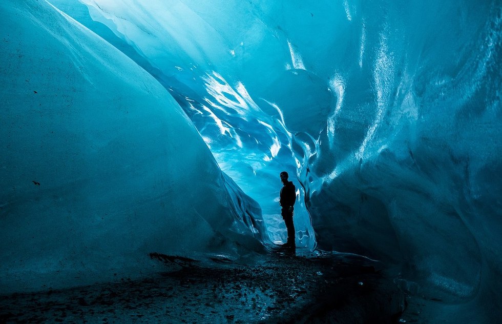 Inside an Icelandic ice cave