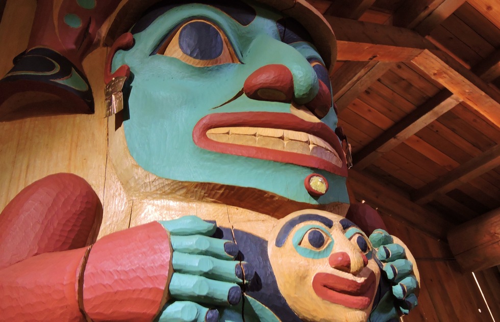 Totem pole at the Alaska Native Heritage Center