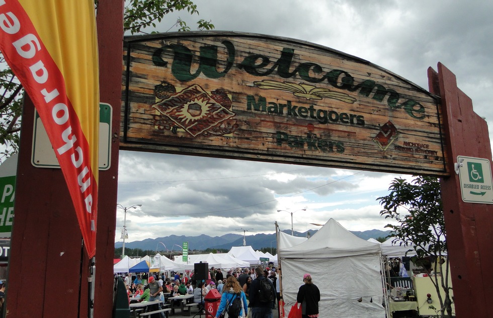The entrance to the Anchorage Marketplace and Festival