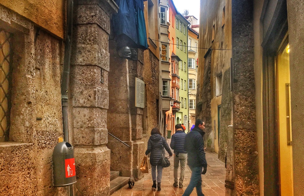A small street in Innsbruck's Alstadt (or "Old City")