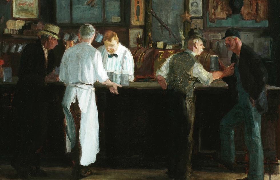 "McSorley's Bar" (detail) by John French Sloan, 1912. The Detroit Institute of Arts, Public Domain