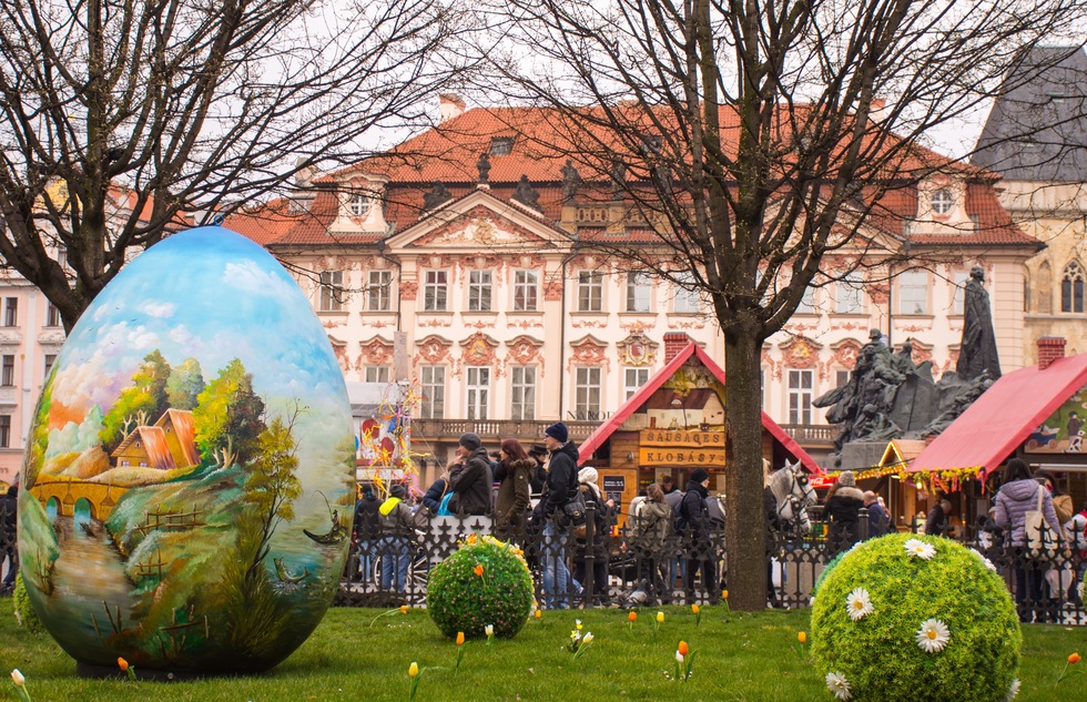 Easter market at Old Town Square in Prague